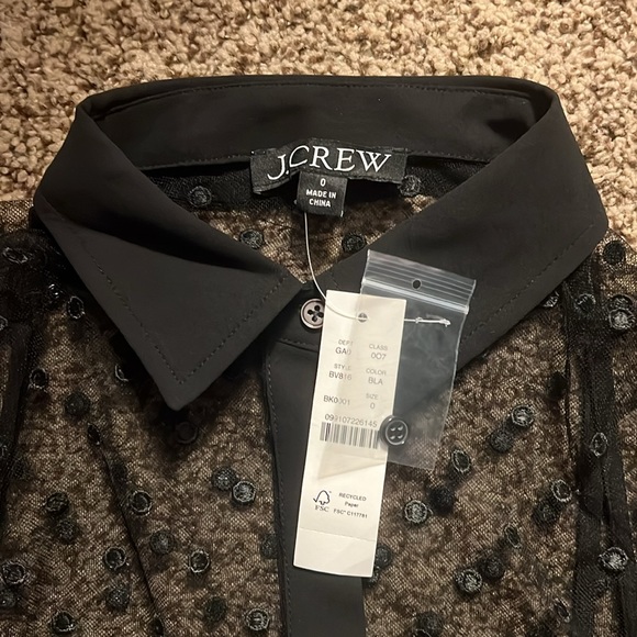 J. Crew sheer button-up with camisole in dot print - Picture 7 of 7